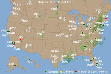 National Airport Delays Map