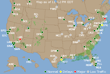 National Airport Delays Map