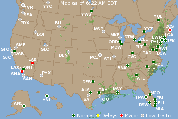 National Airport Delays Map