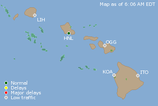 Hawaii U.S. Airport Delays Map