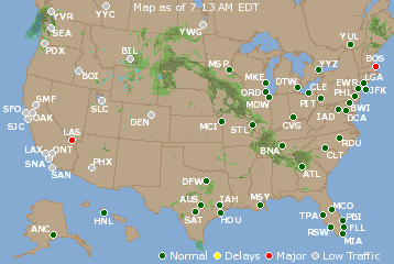 National Airport Delays Map