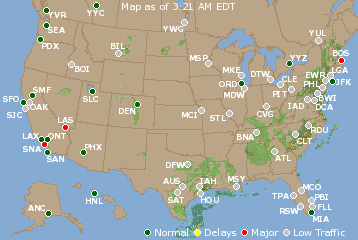 National Airport Delays Map
