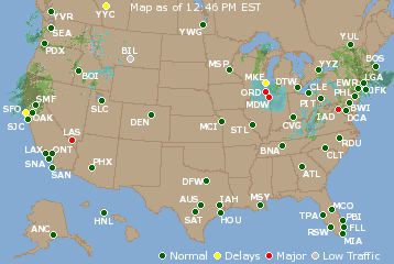 National Airport Delays Map