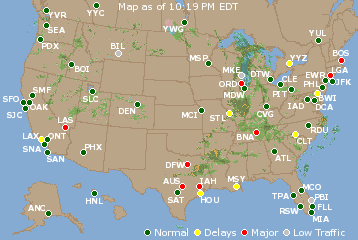 National Airport Delays Map